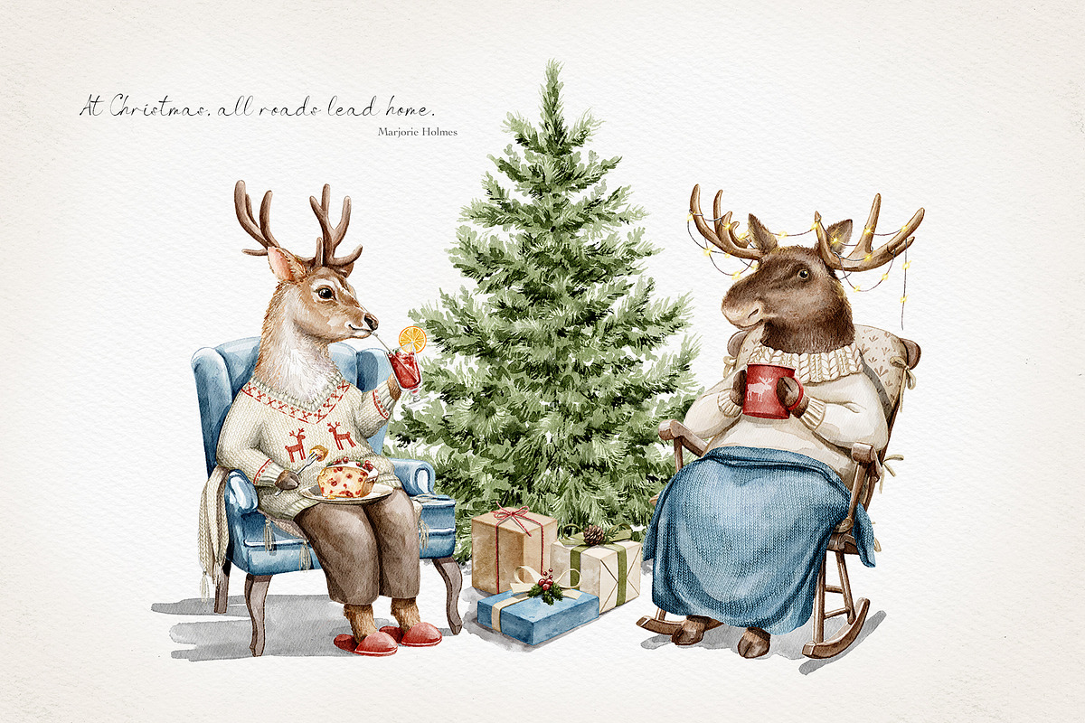 Christmas animals, an Animal Illustration by Mimomy (Photo 2 of 11)