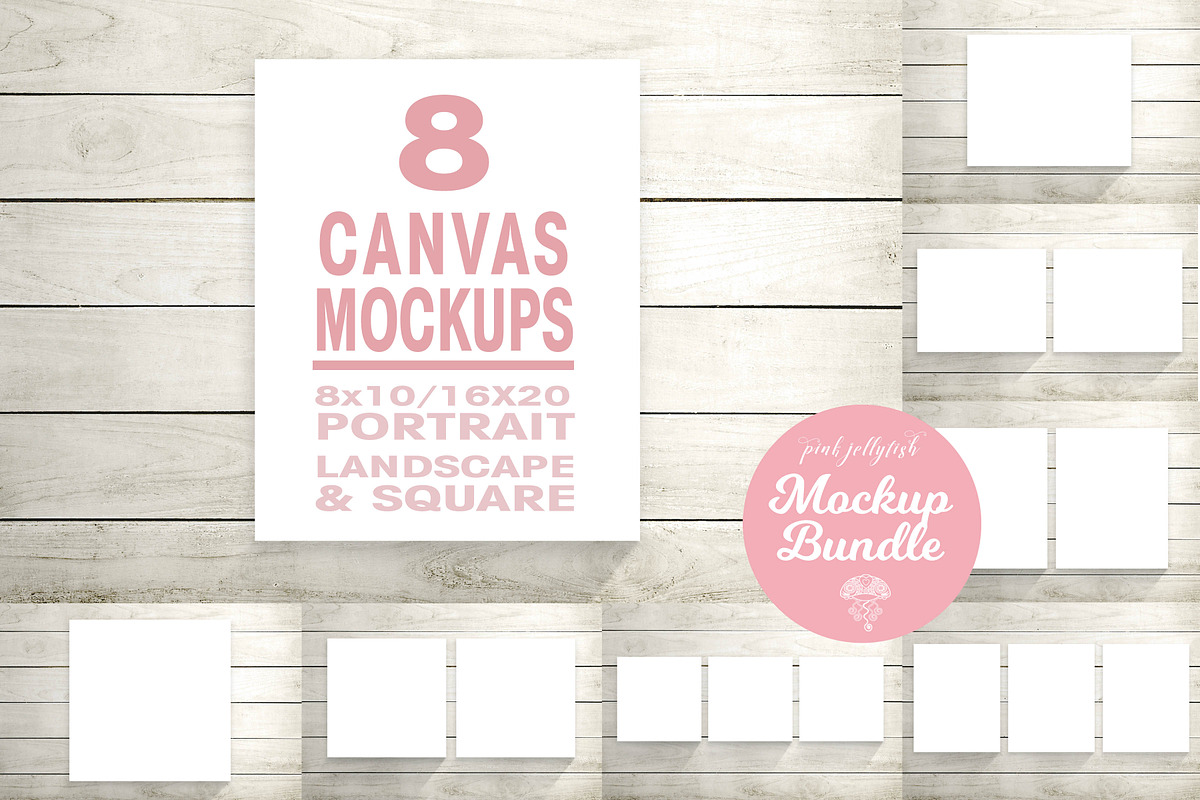 canvas mockup bundle scandinavian, a Print Template by PinkJellyfish (Photo 1 of 6)