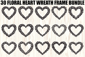 Floral Heart Wreath SVG Bundle, an Illustration by Gaye Art