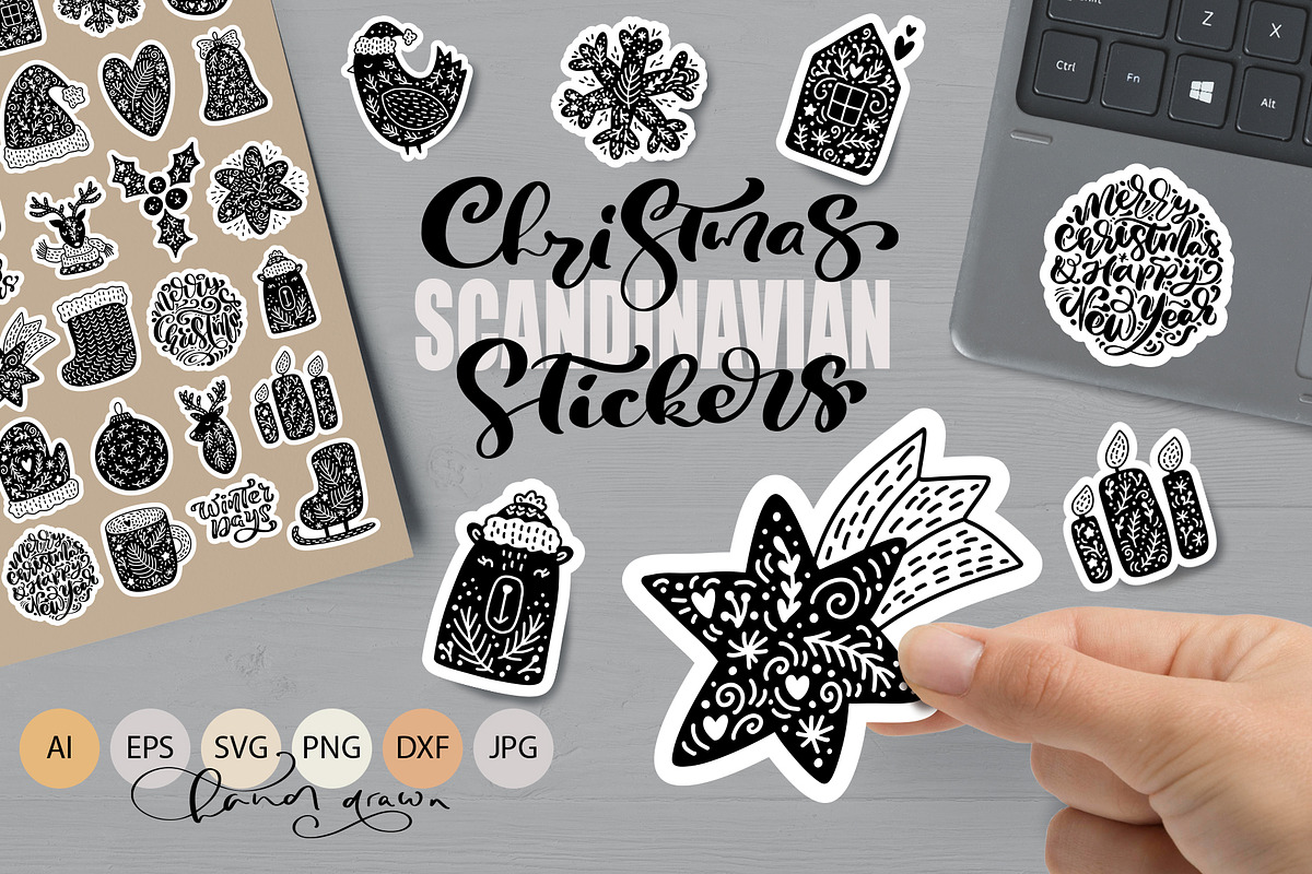 Christmas Scandinavian Stickers, an Object Graphic by Happy Letters (Photo 1 of 6)