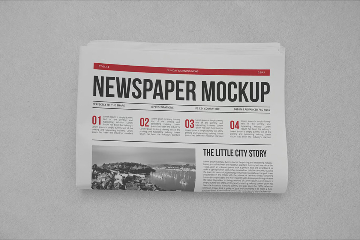 Newspaper Mock-up, an Advertising Mockup by zippypixelstudio (Photo 4 of 14)