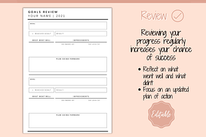 Editable Goal Planner Templates