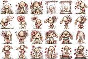 Whimsical Spring Bunny Clipart, an Illustration by DreamPrint404 (Thumbnail 3 of 6)