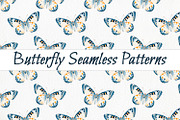 4 Boho Butterfly Seamless Patterns, a Pattern Graphic by ArtIrisArt (Thumbnail 1 of 3)