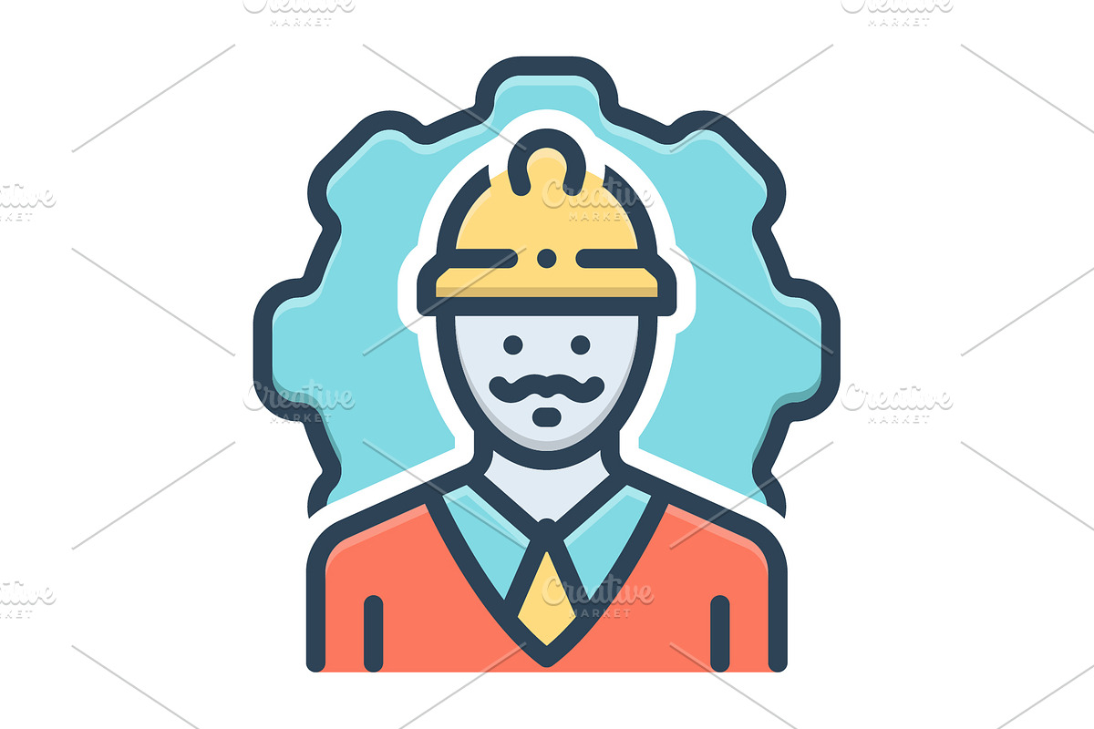 Worker laborer color icon, a Duotone Icon by Creative priyanka
