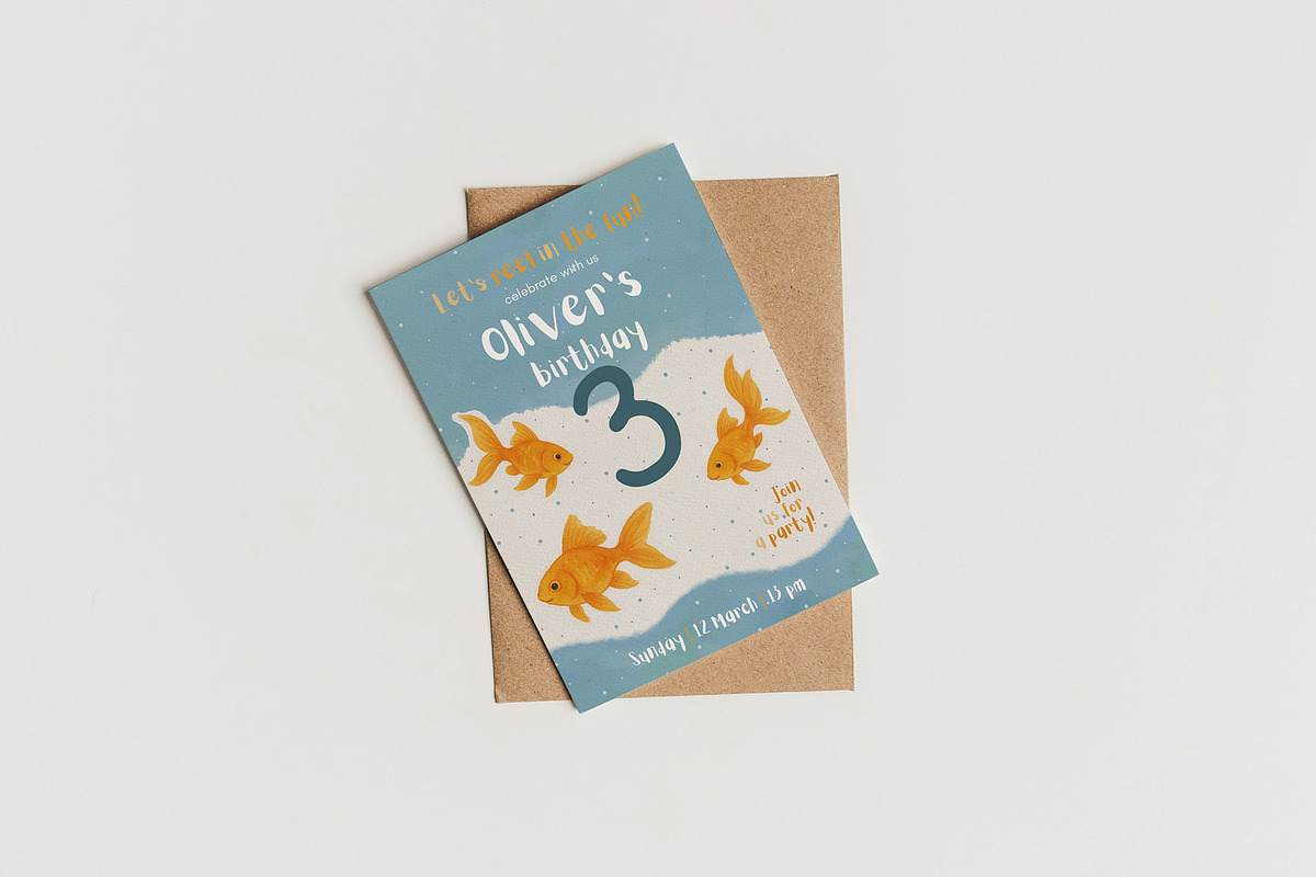 Goldfish Birthday Invitation preview 2