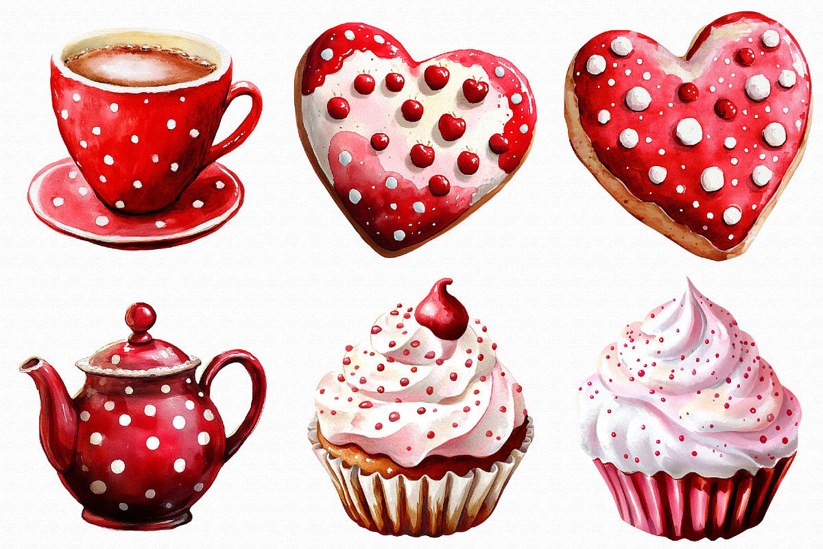 Watercolor Teapot and Teacup Clipart, an Illustration by Libby Wishes (Photo 7 of 7)