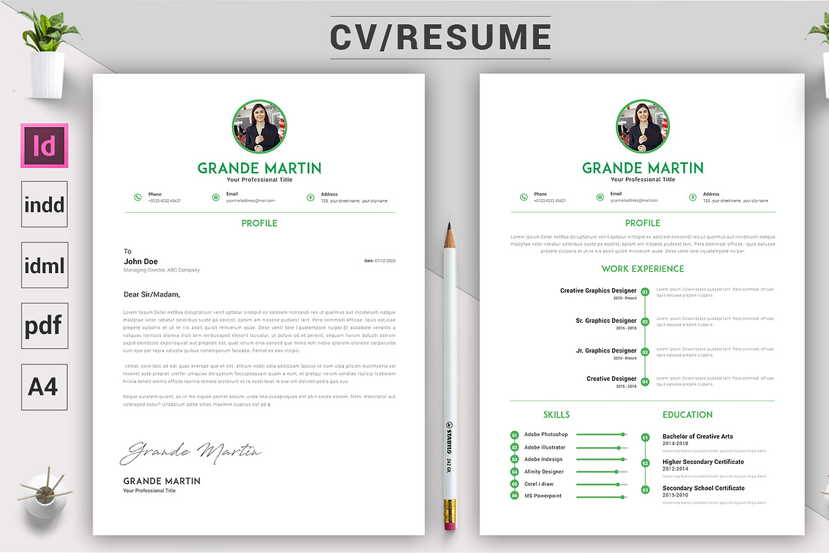 Indesign CV / Resume Template, a Resume Template by ARP Creation (Photo 4 of 11)