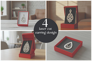 Teardrop Laser Cut Earrings, an Object Graphic by Designer_Momina