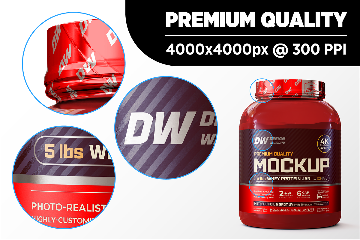 5lb Whey Protein Jar Mockup C2-Pro, a Packaging Mockup by Design Warlord (Photo 12 of 16)