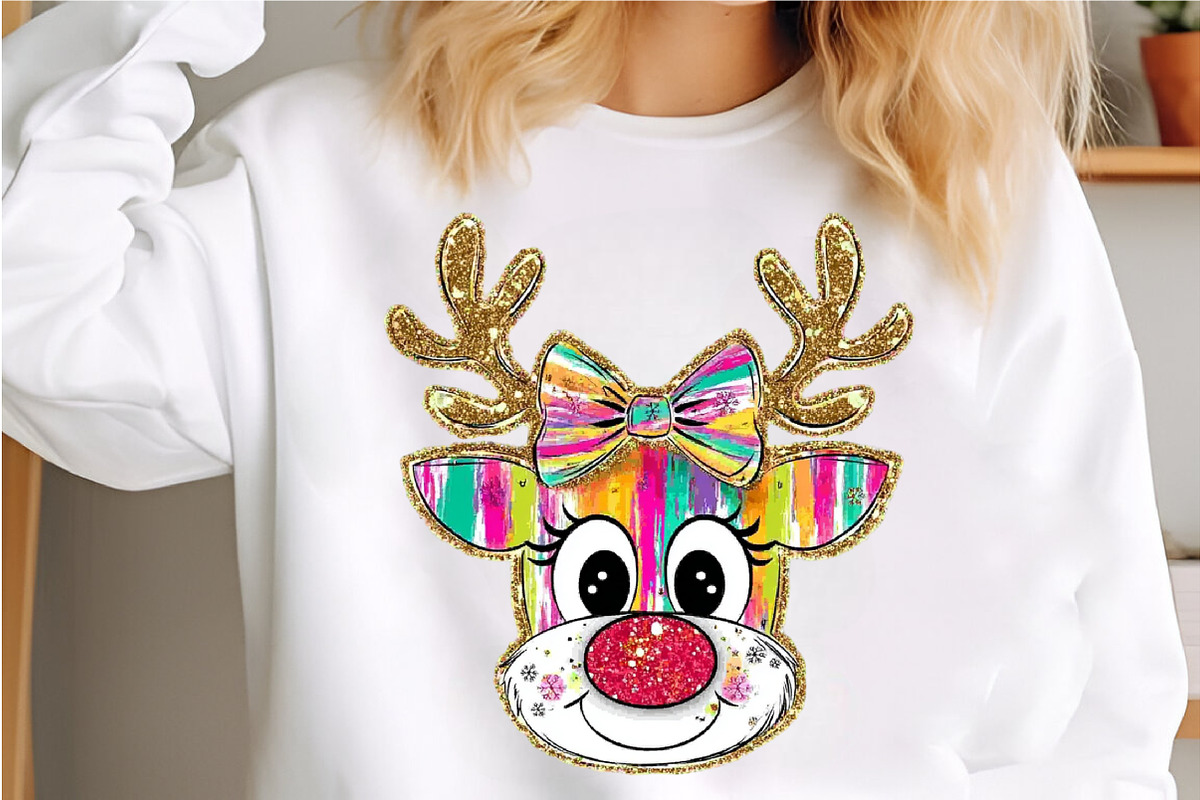 Colorful Coquette Glitter Reindeer P, a Graphic by Libby Wishes (Photo 3 of 6)