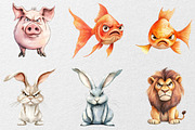 Funny Grumpy Animals Collection, an Animal Illustration by DreamCafeArt (Thumbnail 2 of 7)
