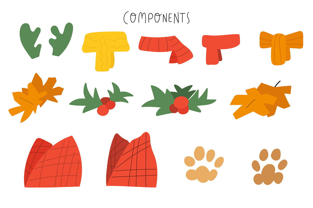 Christmas woof. Cute dogs collection, an Animal Illustration by cutelevindesign (Photo 6 of 16)
