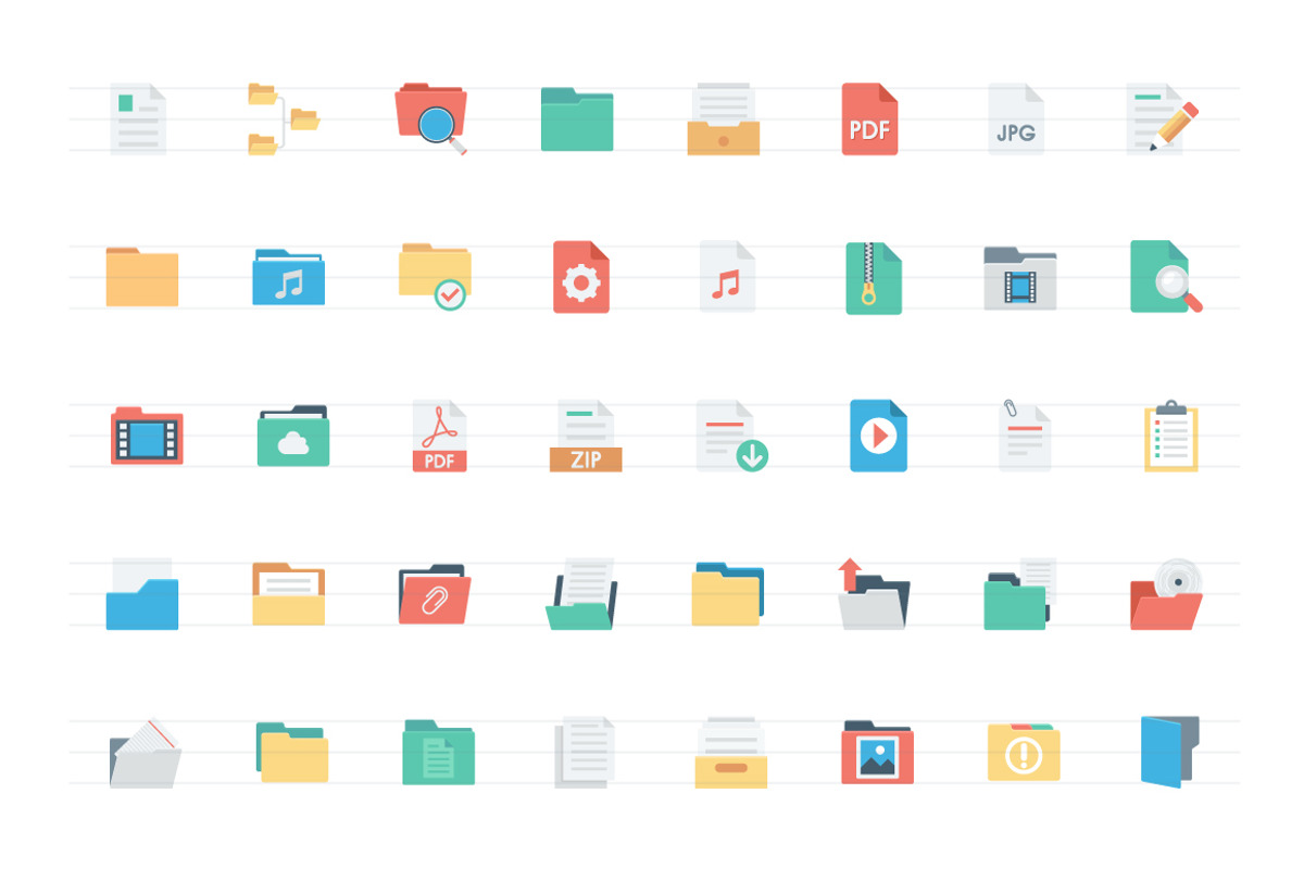 88 Flat Files and Folders Icons, a Duotone Icon by Creative Stall (Photo 2 of 3)