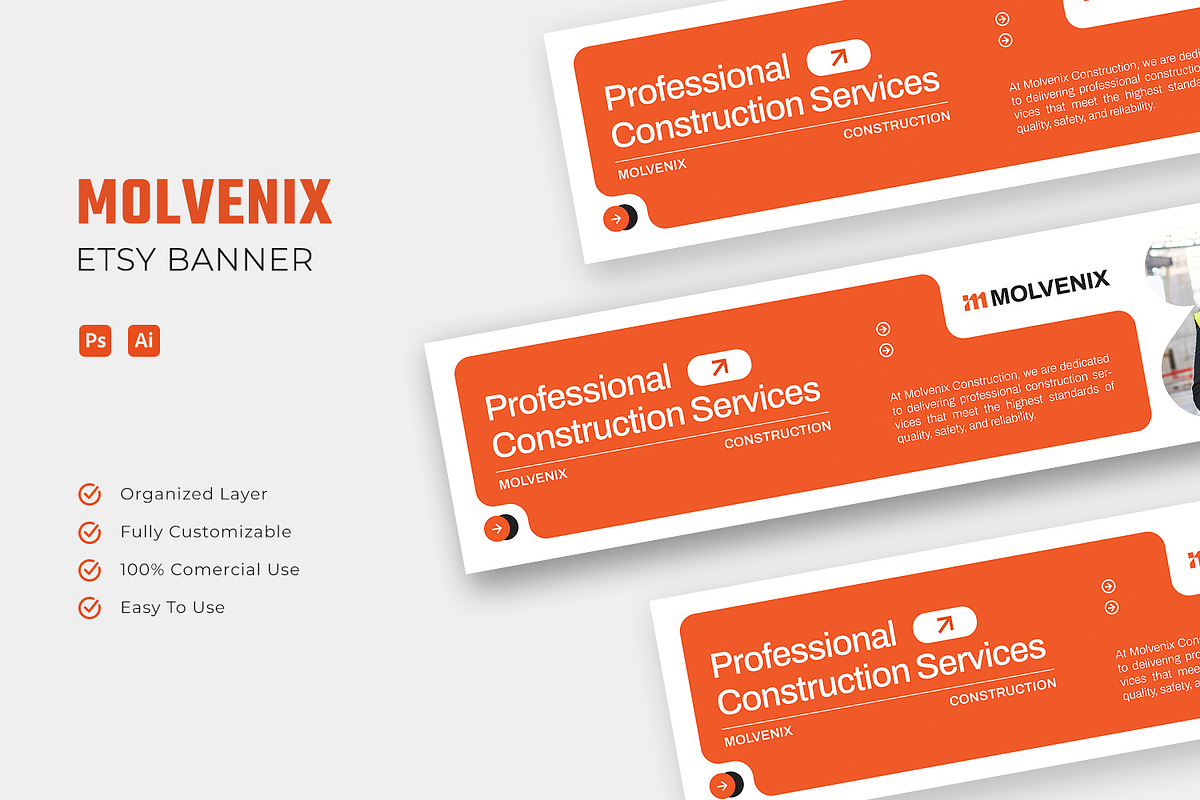 Molvenix Construction - Etsy Banner, a Social Media Template by Esensifiksi.studio (Photo 1 of 3)