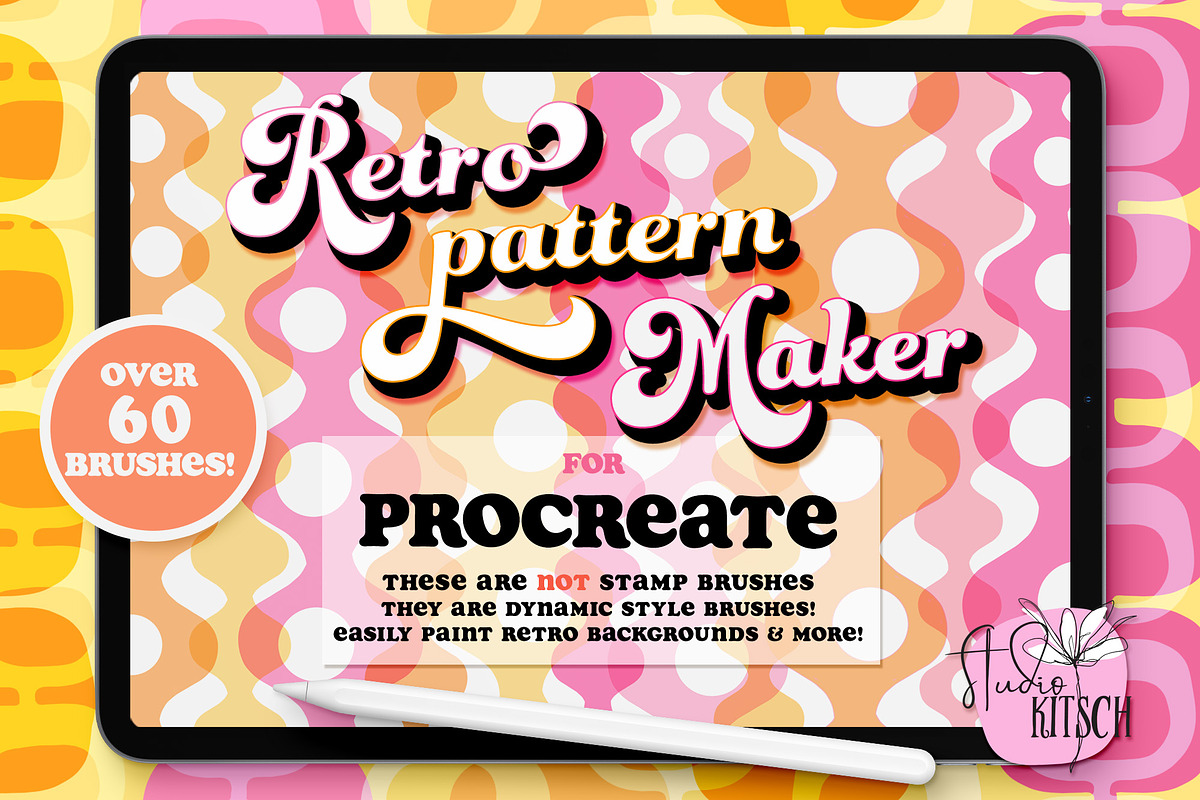 Retro Border Brushes for Procreate, a Brush Add-On by Studio Kitsch (Photo 1 of 9)