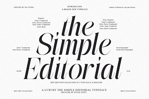 The Simple Editorial | 15 Style Font