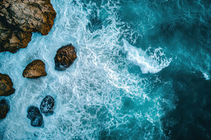 Stunning aerial view of sea waves, a Photo by Pavel_design