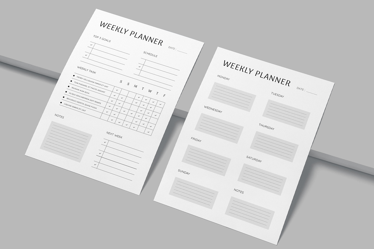 Weekly Planner Template, a Stationery Template by MightyDesign (Photo 1 of 6)