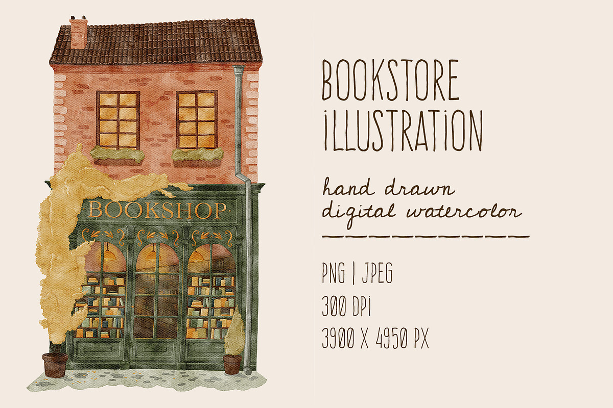 Bookshop | hand drawn illustration, an Object Illustration by OkPen (Photo 1 of 6)