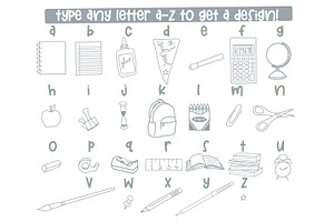 School Doodles Font Hand Drawn