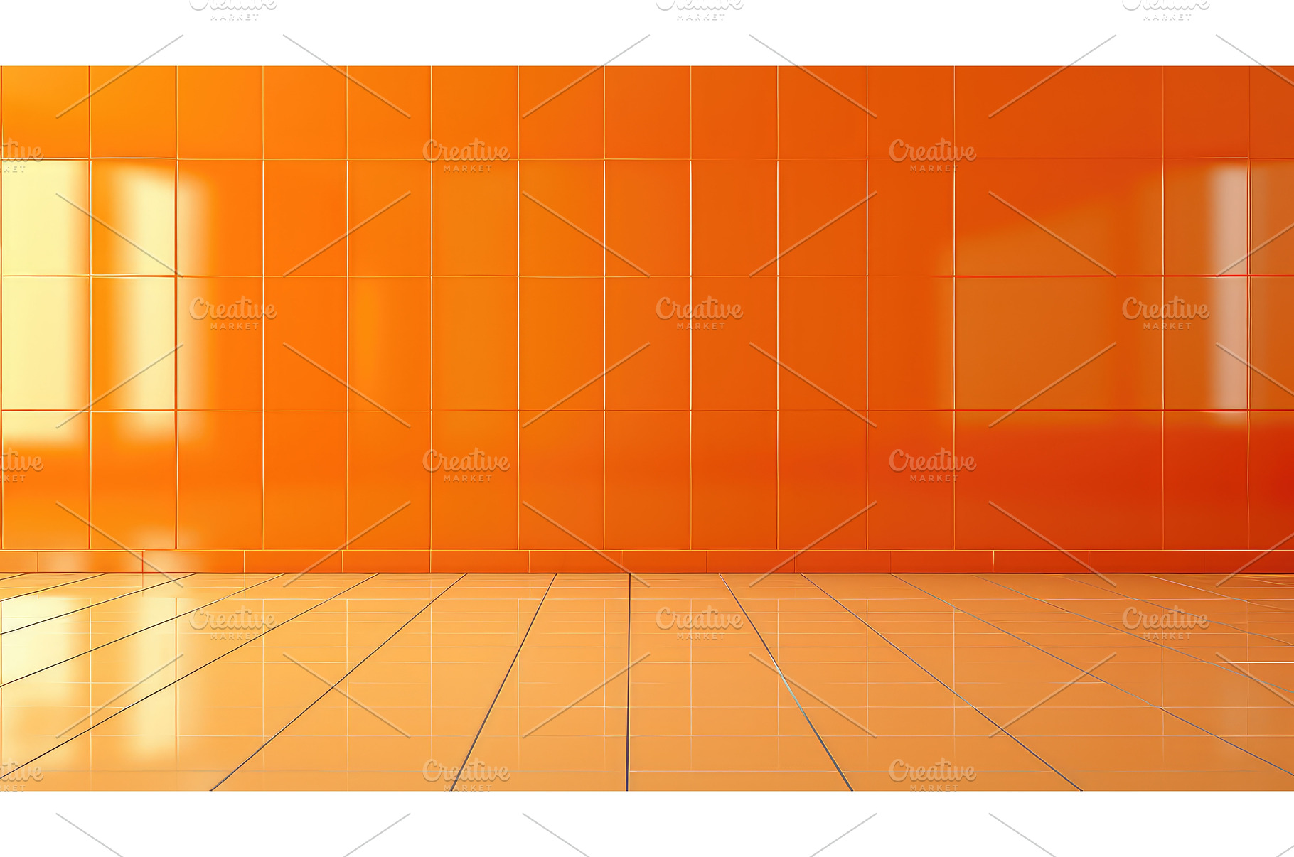 modern floor orange background ai, an Abstract Photo by pikepicture