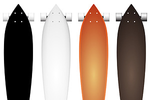 Colored vector mock-up for longboard