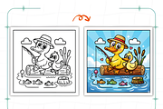 Bold and Easy Ducks Life Coloring, a Decorative Illustration by Ink Gallery (Thumbnail 3 of 8)