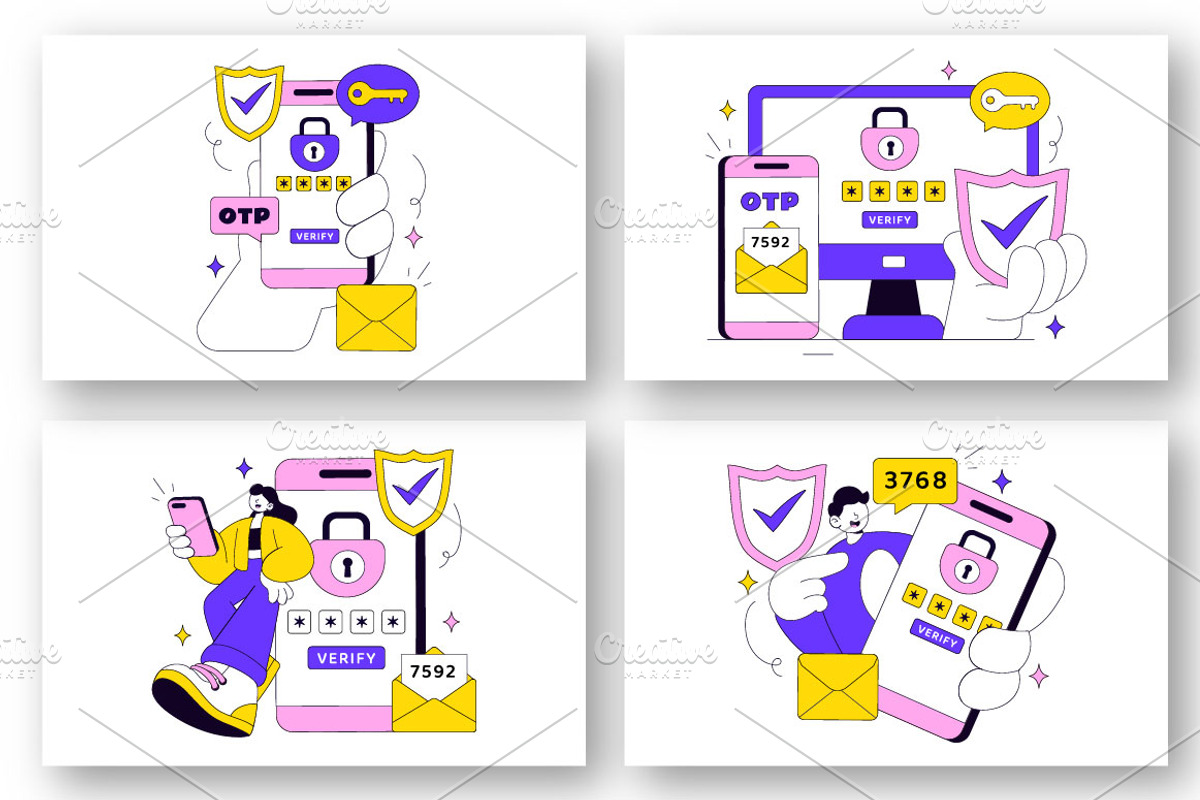 10 OTP Vector Illustration, a Technology Illustration by denayunebgt (Photo 3 of 4)