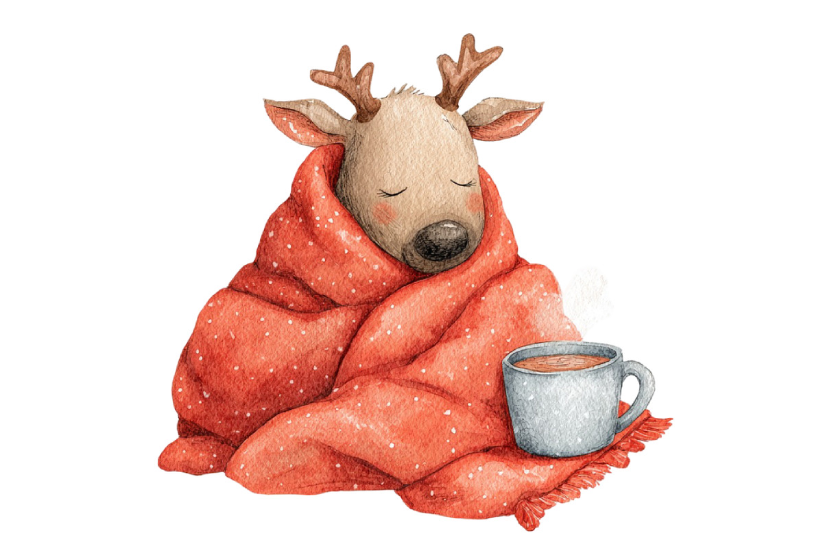 Reindeer Merry Christmas Clipart Bun, an Illustration by Designking (Photo 4 of 4)