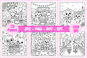 Cozy Date Bold & Easy Coloring Page, a Decorative Illustration by Coco Bloom (Thumbnail 2 of 3)