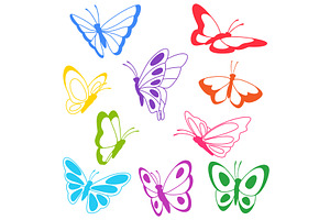 Set Of Decorative Butterflies