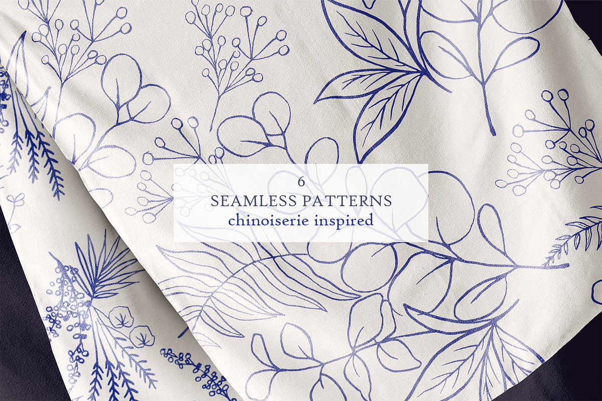 Blue&White. Chinoiserie inspired set, a Decorative Illustration by Liliia Polos Illustration (Photo 11 of 13)