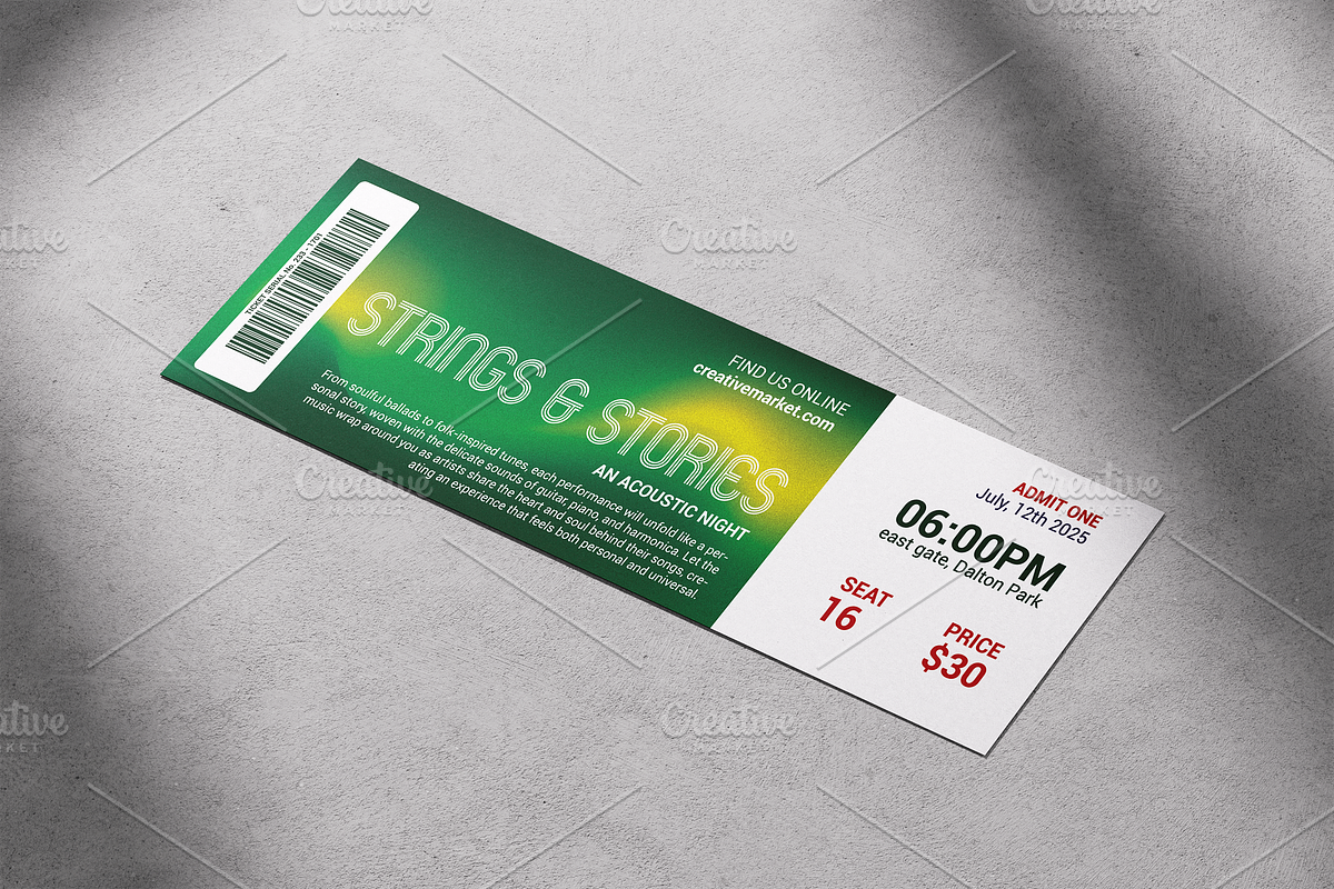 Multicolor Event Ticket, a Print Template by Tzochko (Photo 3 of 4)