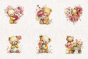 Whimsical Spring Teddy Bear Clipart, an Illustration by CreationArt (Thumbnail 3 of 10)