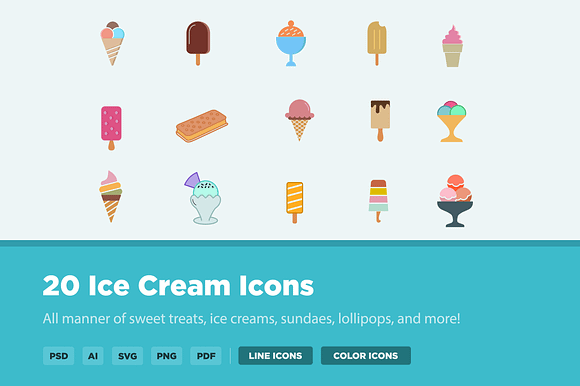 20 Ice Cream Icons