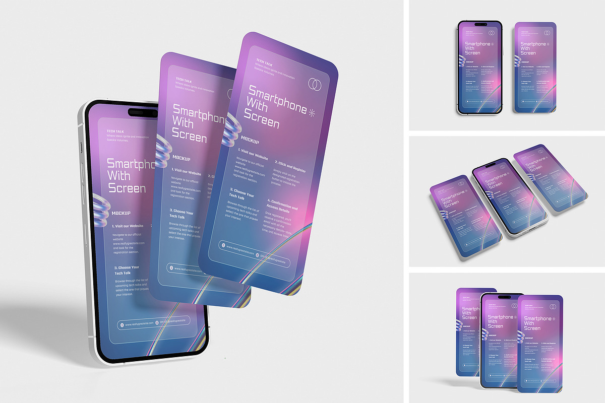 Smartphone With Screen Mockup, an iPhone Mockup by xavier_studio (Photo 1 of 5)
