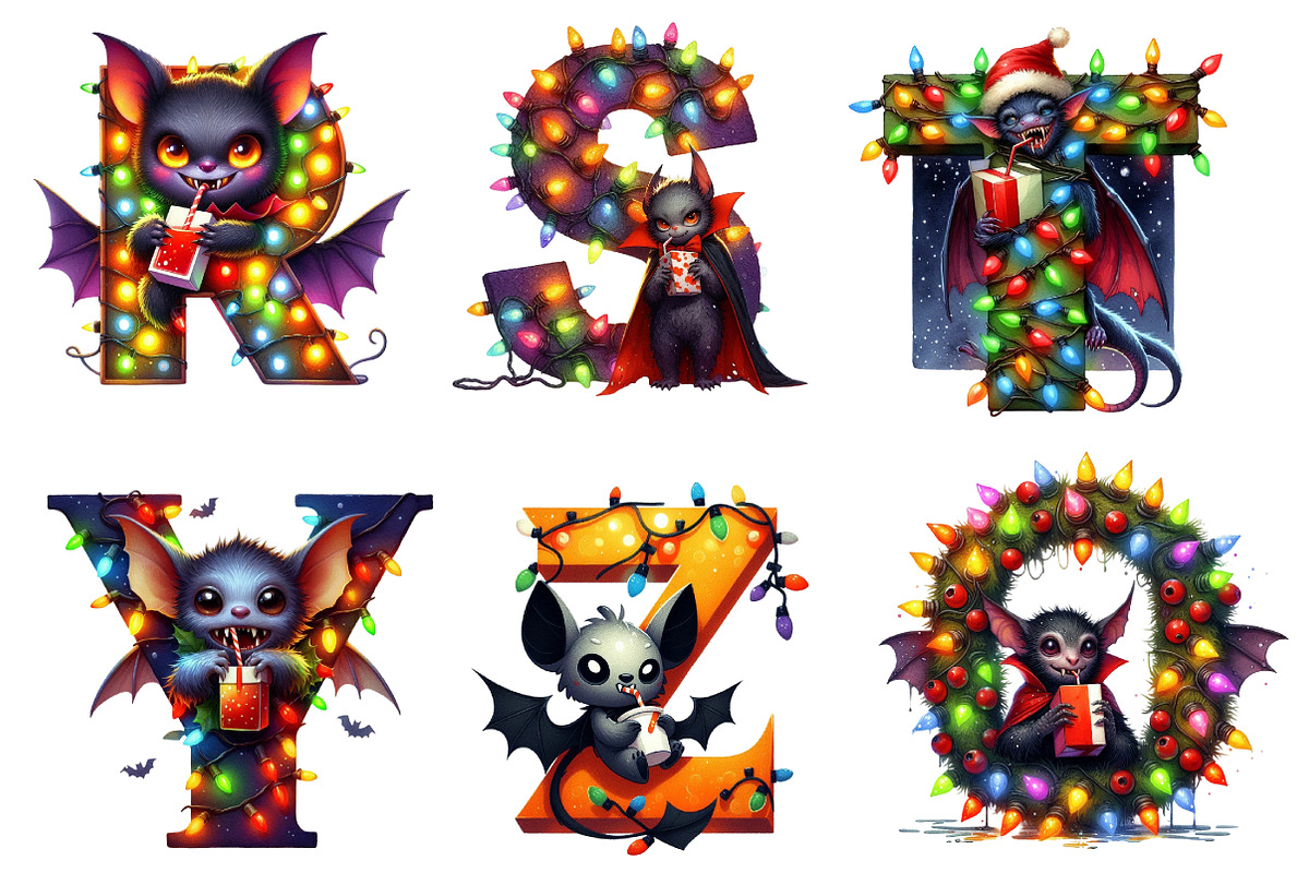 Christmas Lights Alphabet Sublimatio, an Illustration by DreamArtGraphic (Photo 3 of 5)