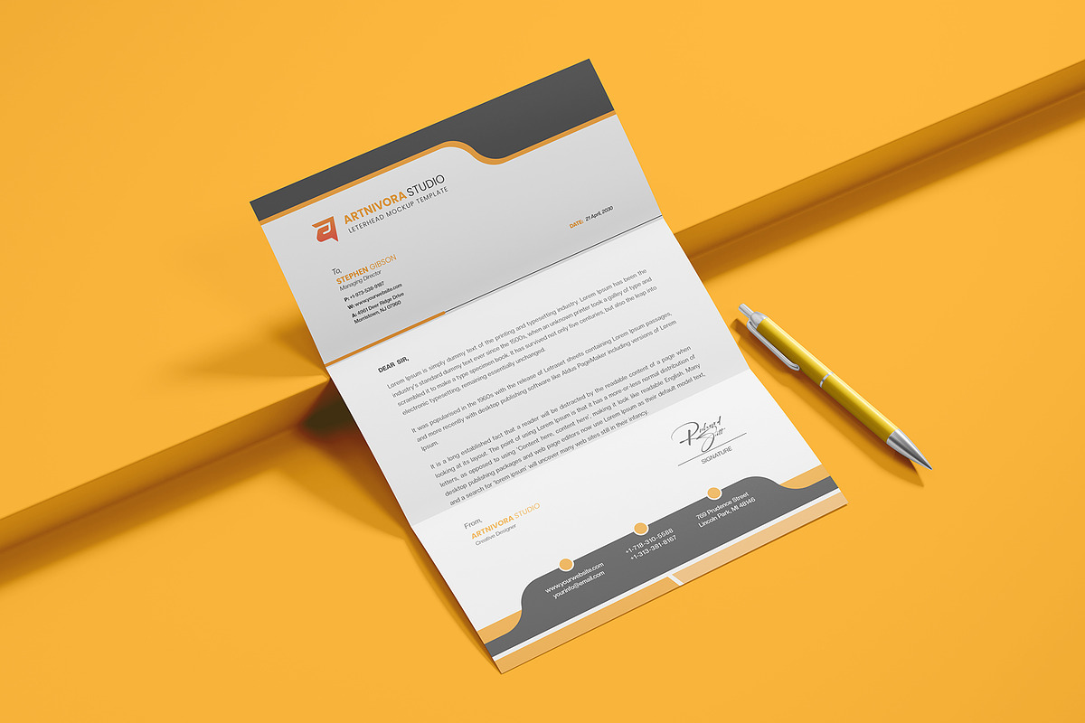 Letterhead Mockup Sets, an Advertising Mockup by Artnivora.Std (Photo 3 of 4)