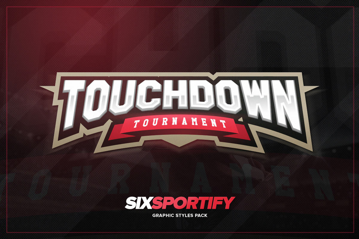 6 Sports Logo Graphic Styles, a Layer Style Add-On by zerographics.ru (Photo 5 of 6)