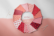 Watercolor Hearts Patterns, a Pattern Graphic by Tiger and Flower (Thumbnail 2 of 10)