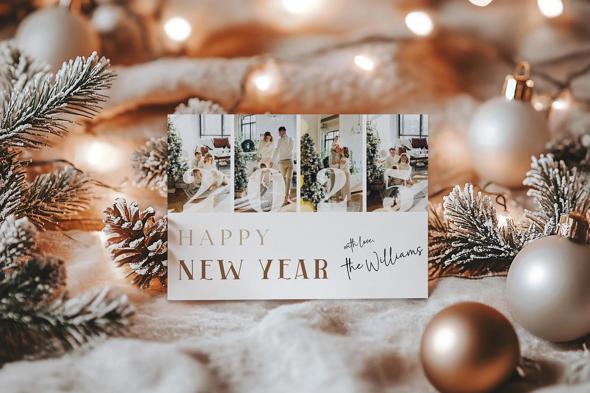 Holiday Happy New Year Family Card, a Card Template by LucaTheme (Photo 2 of 5)