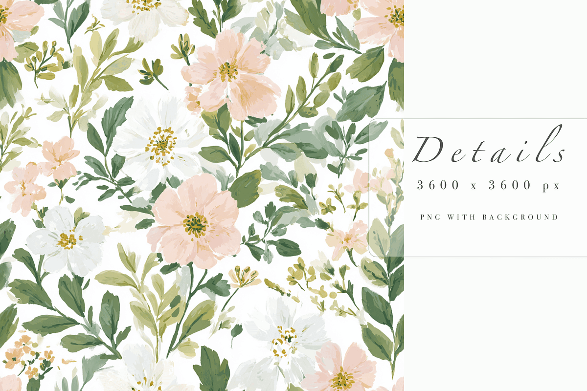 Blush Pink and White Floral Seamless, a Pattern Graphic by Pati Charm Studio (Photo 5 of 7)