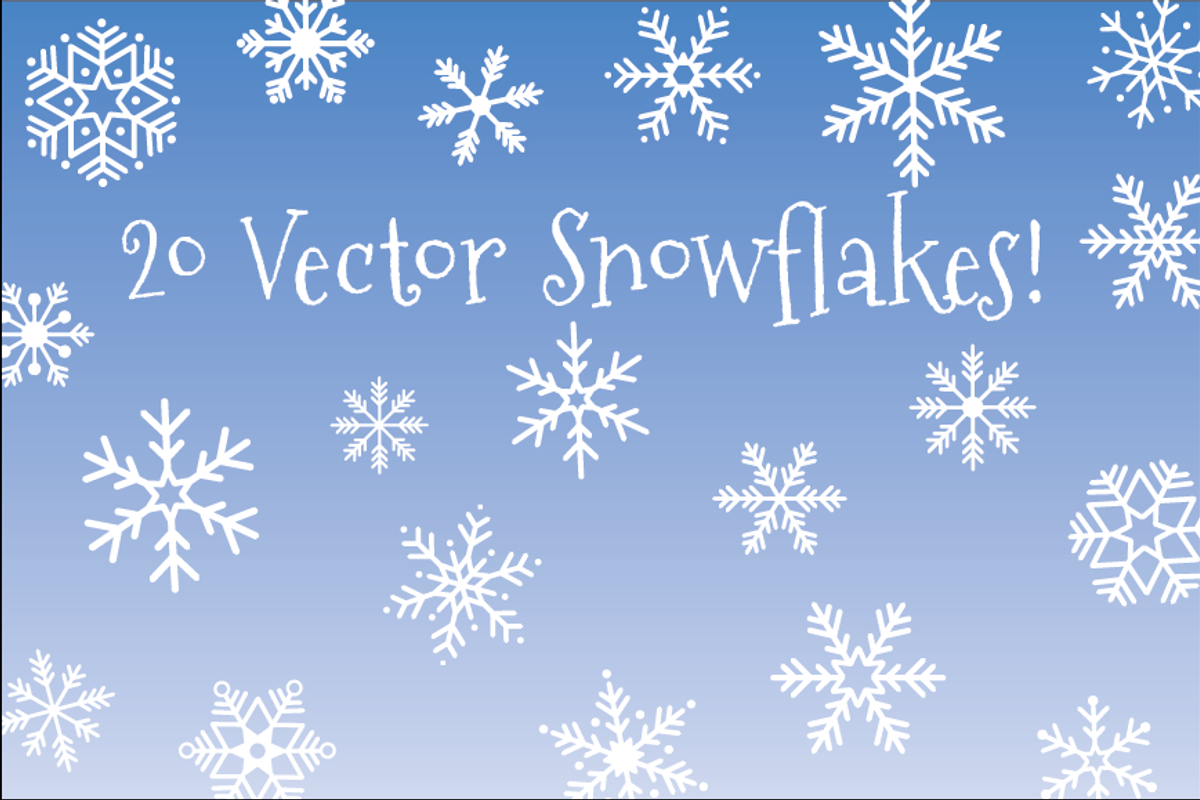 20 Vector Snowflakes, an Illustration by Foxtail Pine Studio
