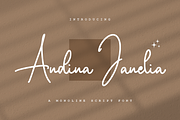 Andina Janelia - Signature Font, a Script Font by RockboyStd (Thumbnail 1 of 12)