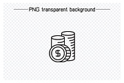 Dollar Money Line Icons Set, an Outline Icon by Designfour (Thumbnail 2 of 7)