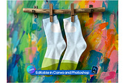 Hanging socks mockup, an Advertising Mockup by Rami's Mockups (Thumbnail 1 of 4)