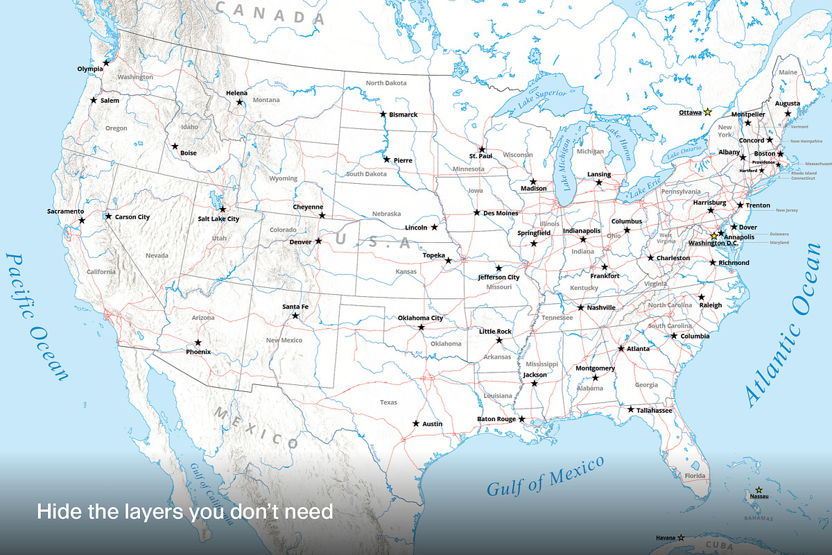 United States Vector Map, a Work Illustration by Fucina™ (Photo 4 of 7)