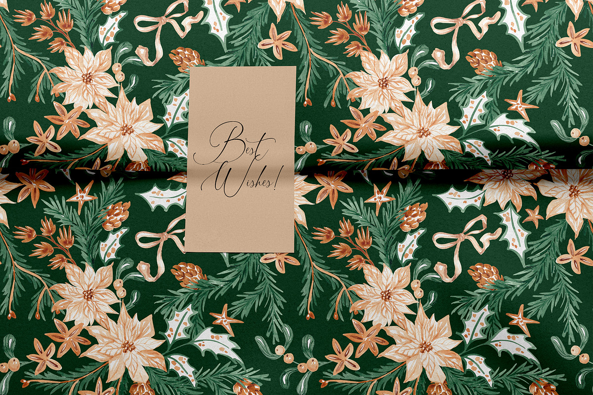 Christmas Botanicals Repeat Print, a Pattern Graphic by SirenaArt (Photo 21 of 21)