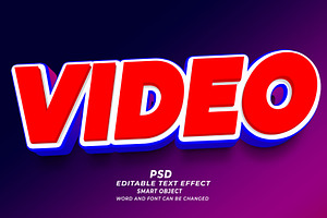 Video Game PSD 3d Editable Text